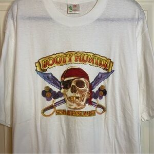 Vintage 90s Pirate Booty Hunter St.Marteen St.Martin Spring Break Souvenir Tee